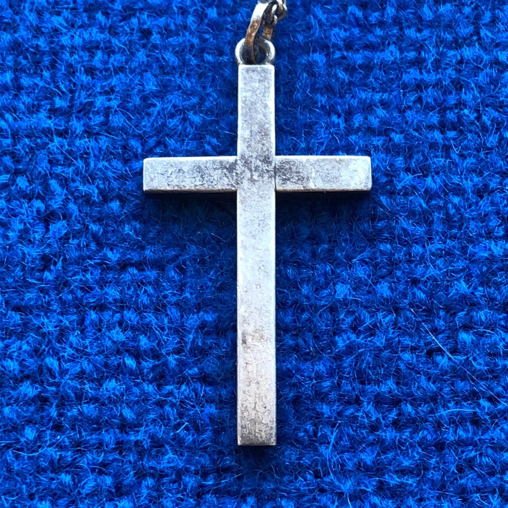 Vintage Lestage sterling silver cross necklace